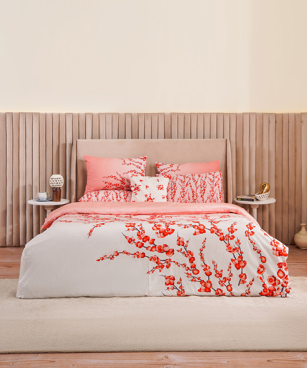 Designer Range 100% Cotton Sateen Digital Printed Multi Colored Blossoms Bed Linen