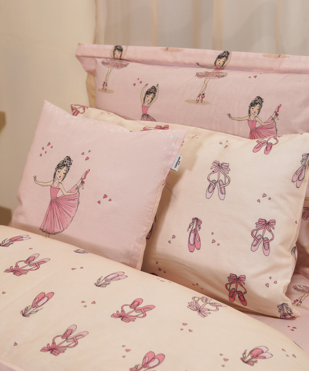 100% Cotton Digital Printed Multi Colored Ballerina Bed Linen for Kids