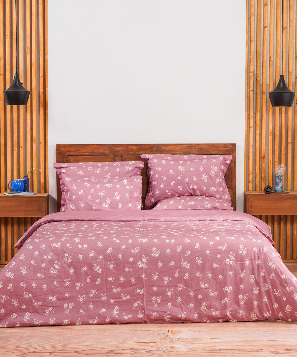 100% Cotton Multi Colored Dusty Pink Bed Linen