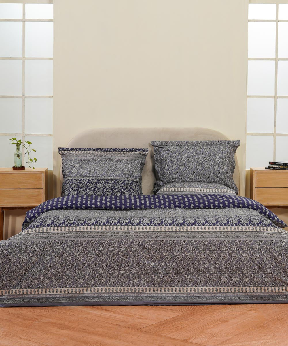 Block Printed Blue Quilt Cover