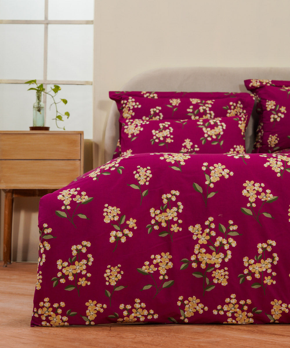 Floral Deep Pink Quilt Cover
