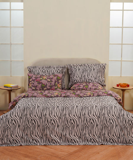 Animal Print Pink and Grey Quilt Cover