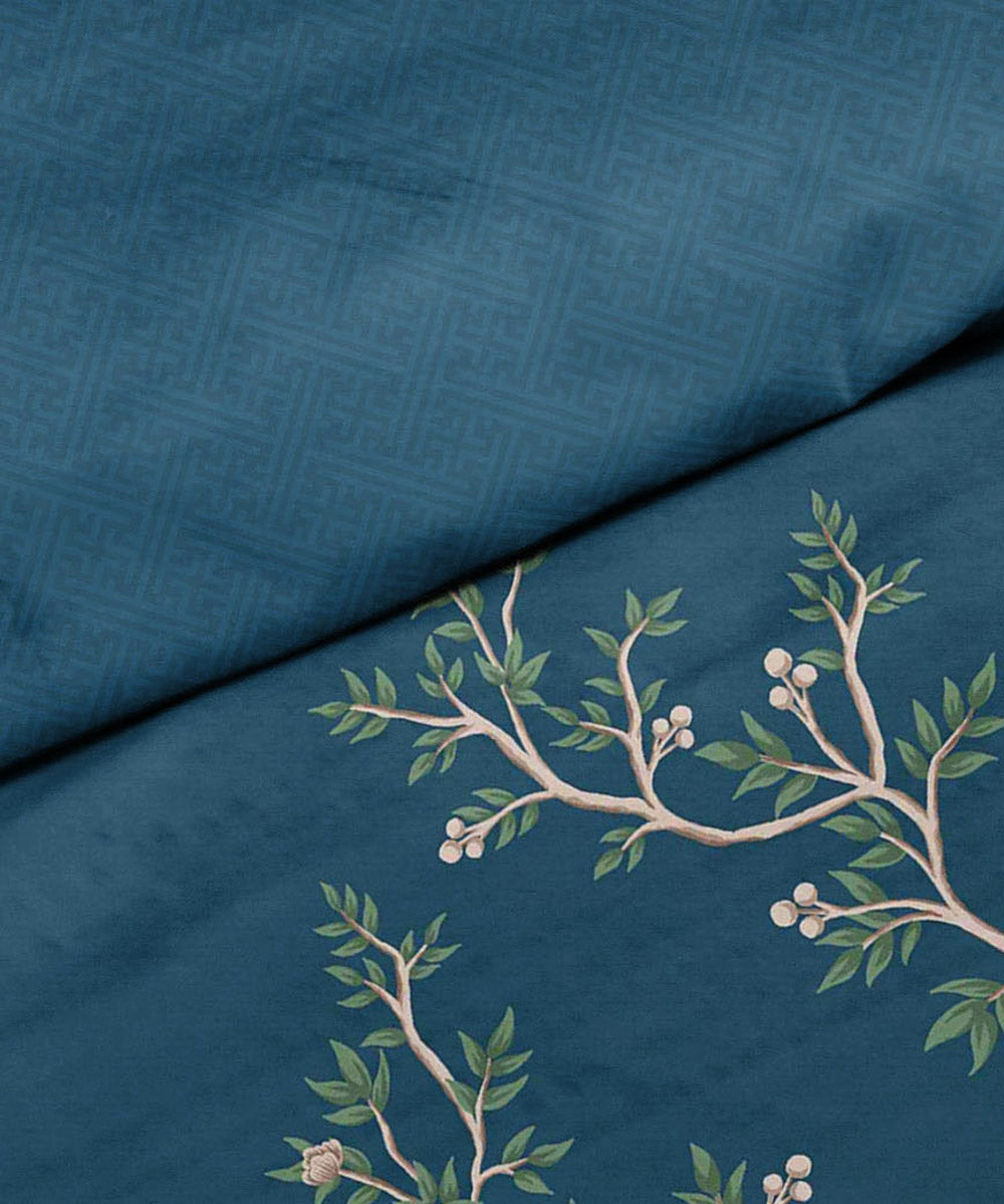 100% Cotton Sateen Blue Floral Meadow Quilt Cover