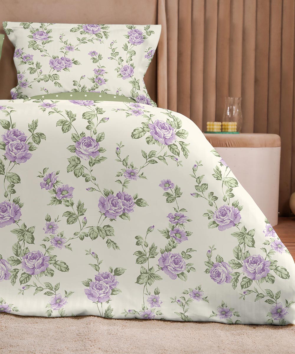 Purple 100% Cotton Quilt Cover