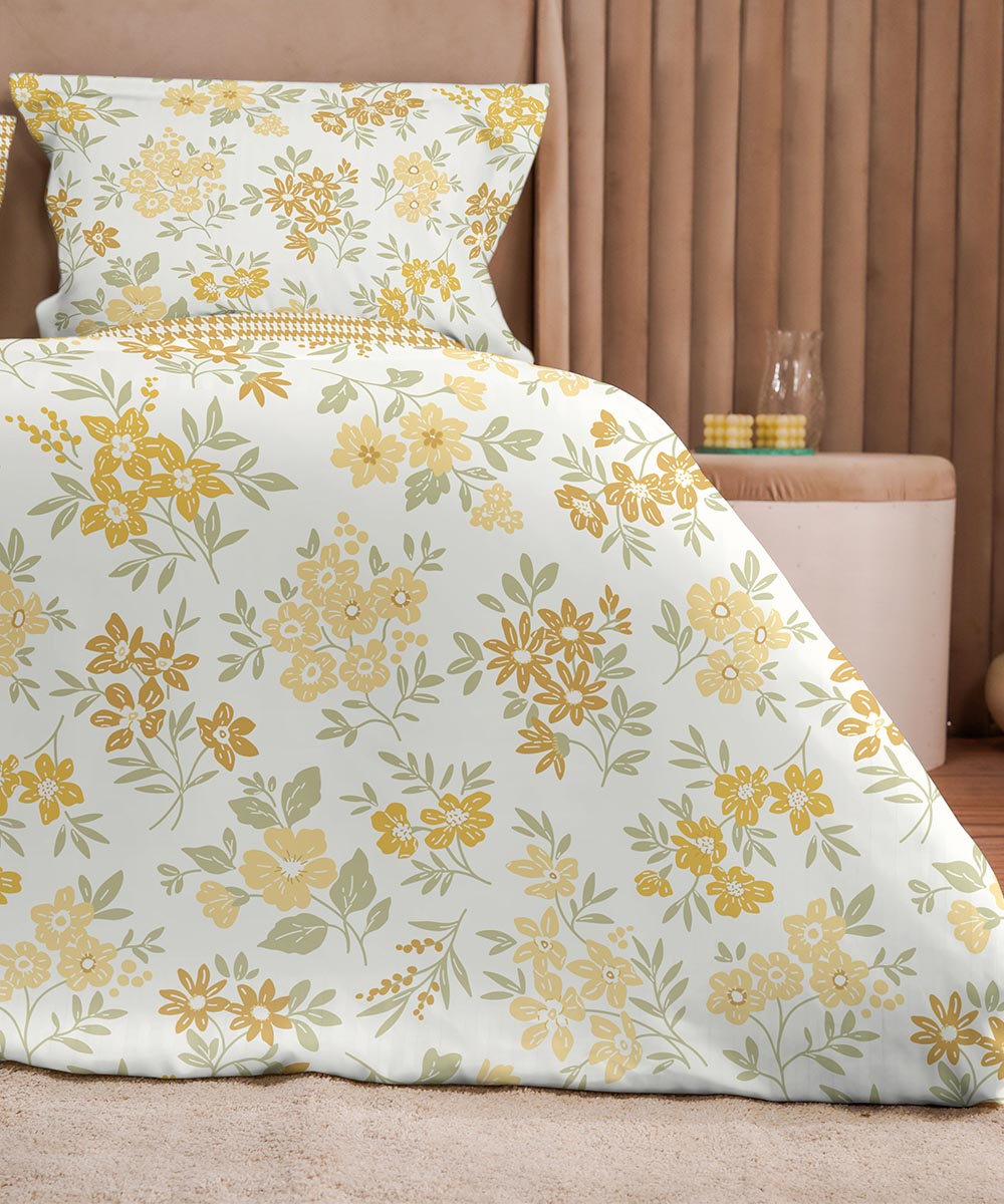 Yellow 100% Cotton Quilt Cover