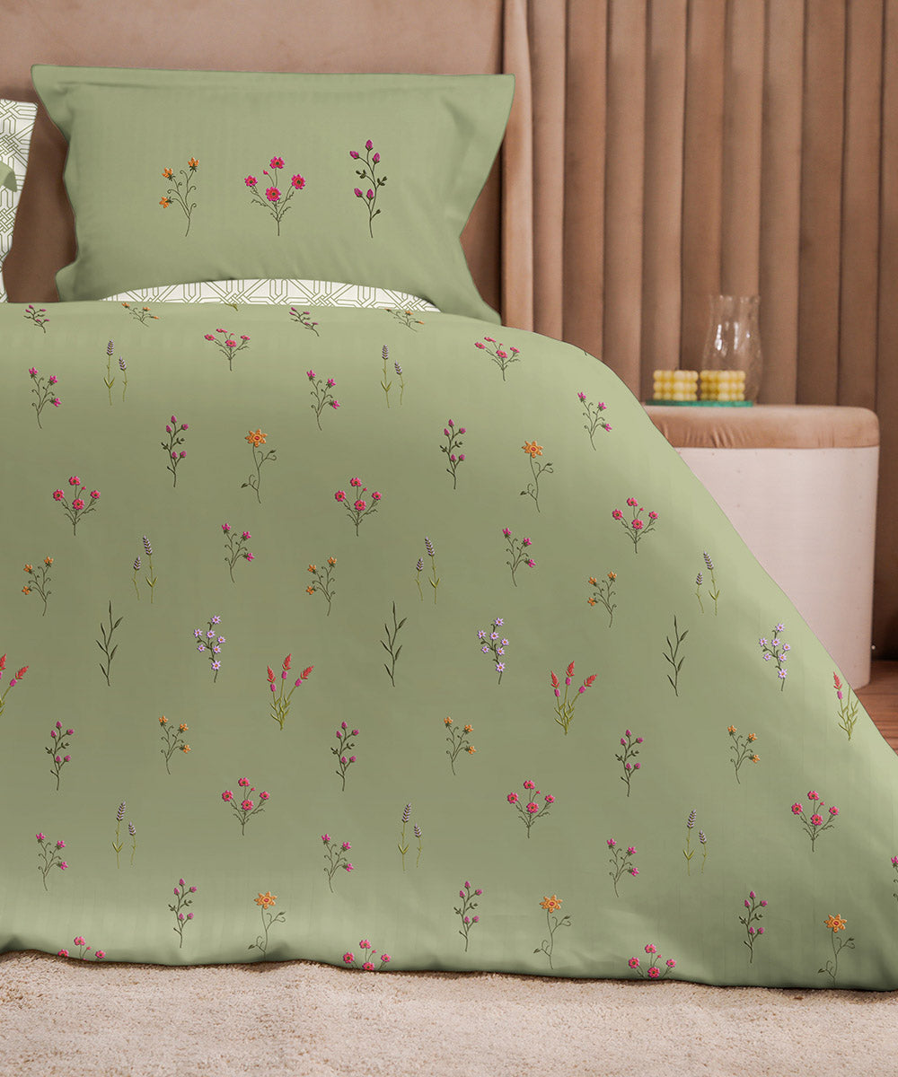 100% Cotton Sateen Green Quilt Cover