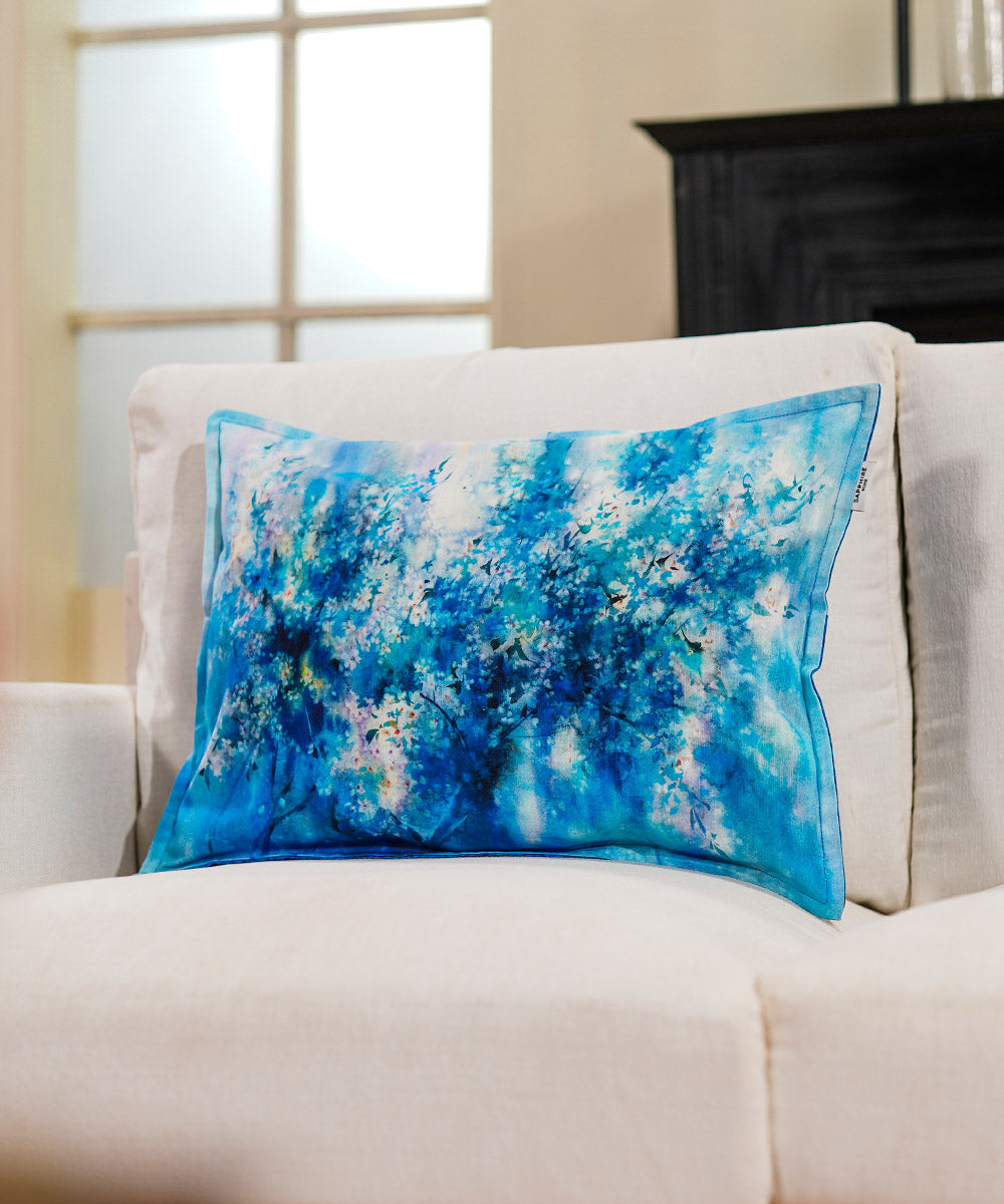100% Cotton Digital Printed Multi Colored Misty Rose Cushion Cover