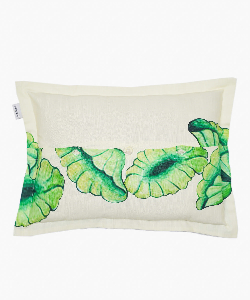 100% Cotton Digital Printed Multi Colored Lotus Cushion Cover