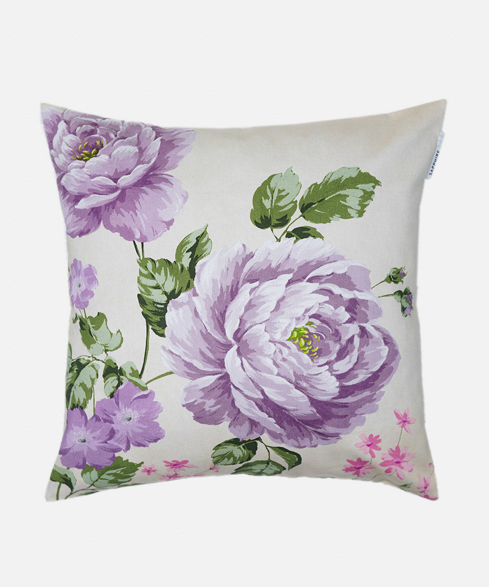 100% Cotton Digital Printed Purple Cushion Cover