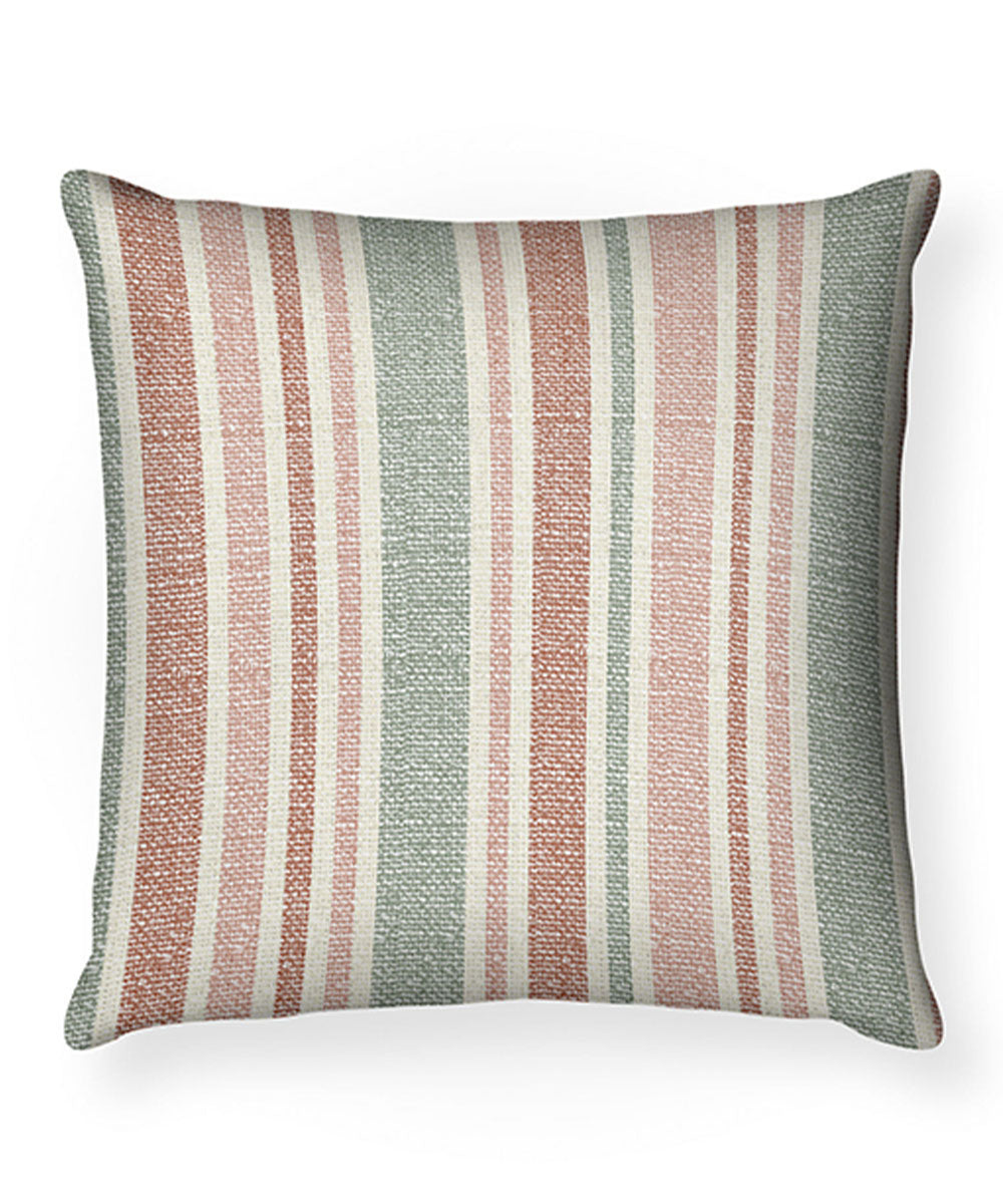 100% Cotton Digital Printed Coral and Green Cushion Cover