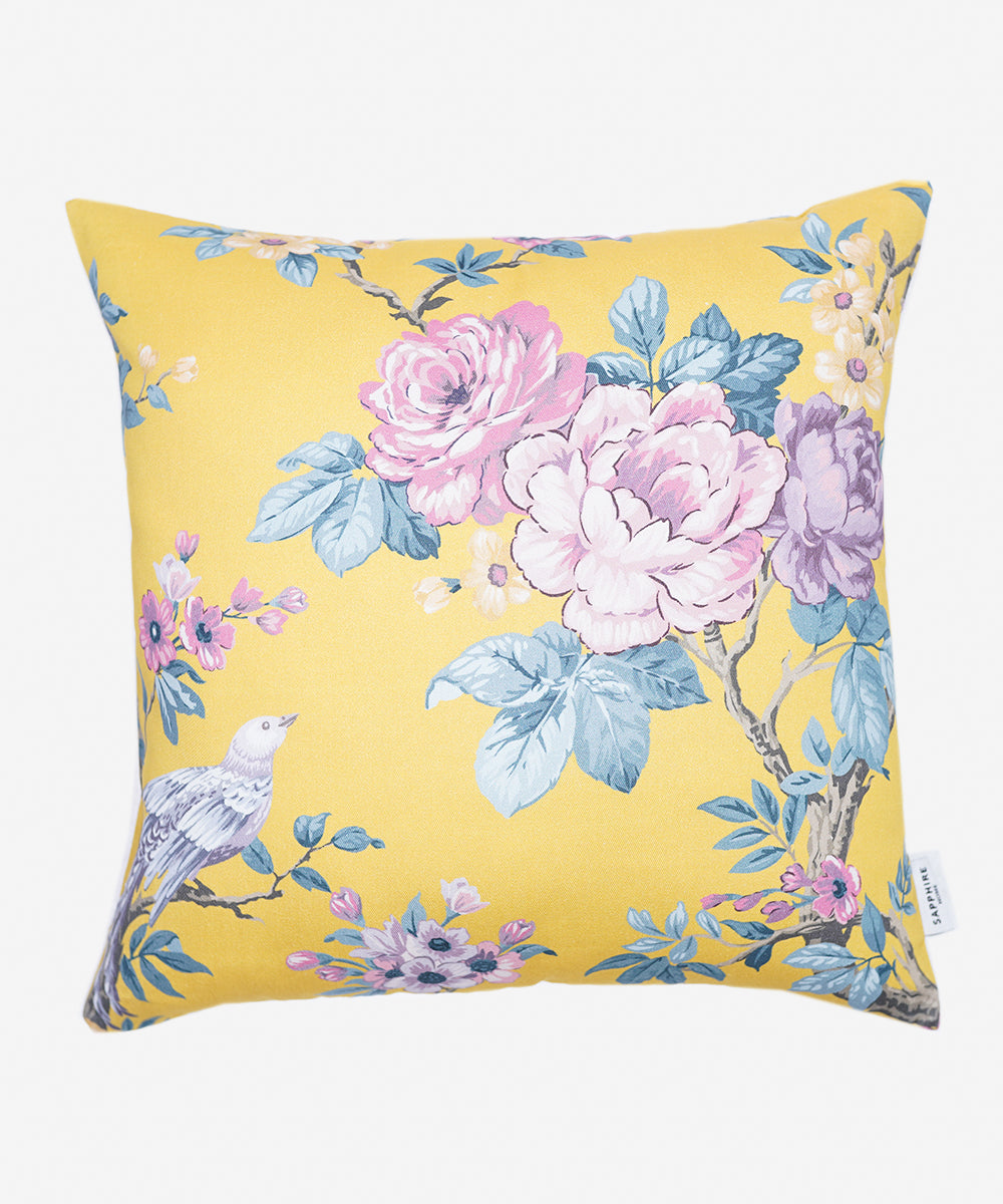 100% Cotton Yellow Cushion Cover