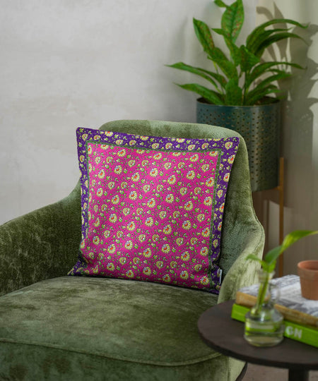 100% Cotton Pink Cushion Cover