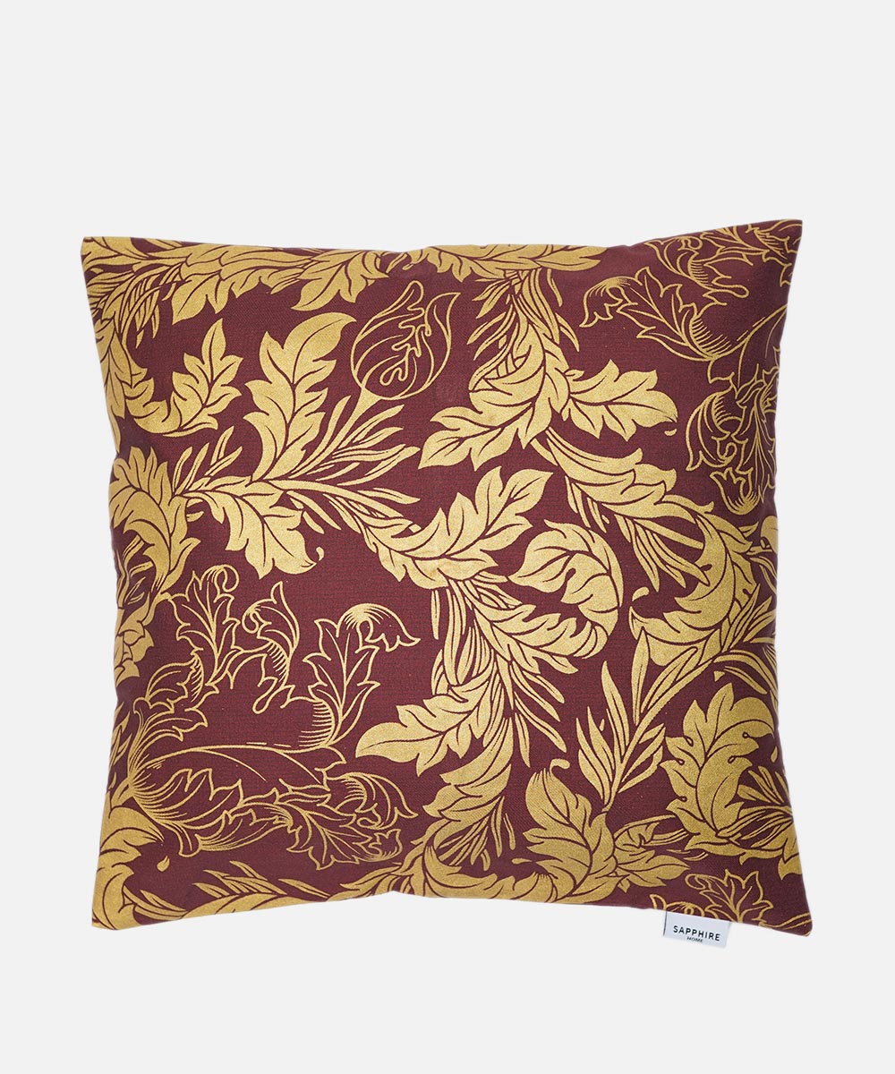 100% Cotton Digital & Foil Printed Red Cushion Cover