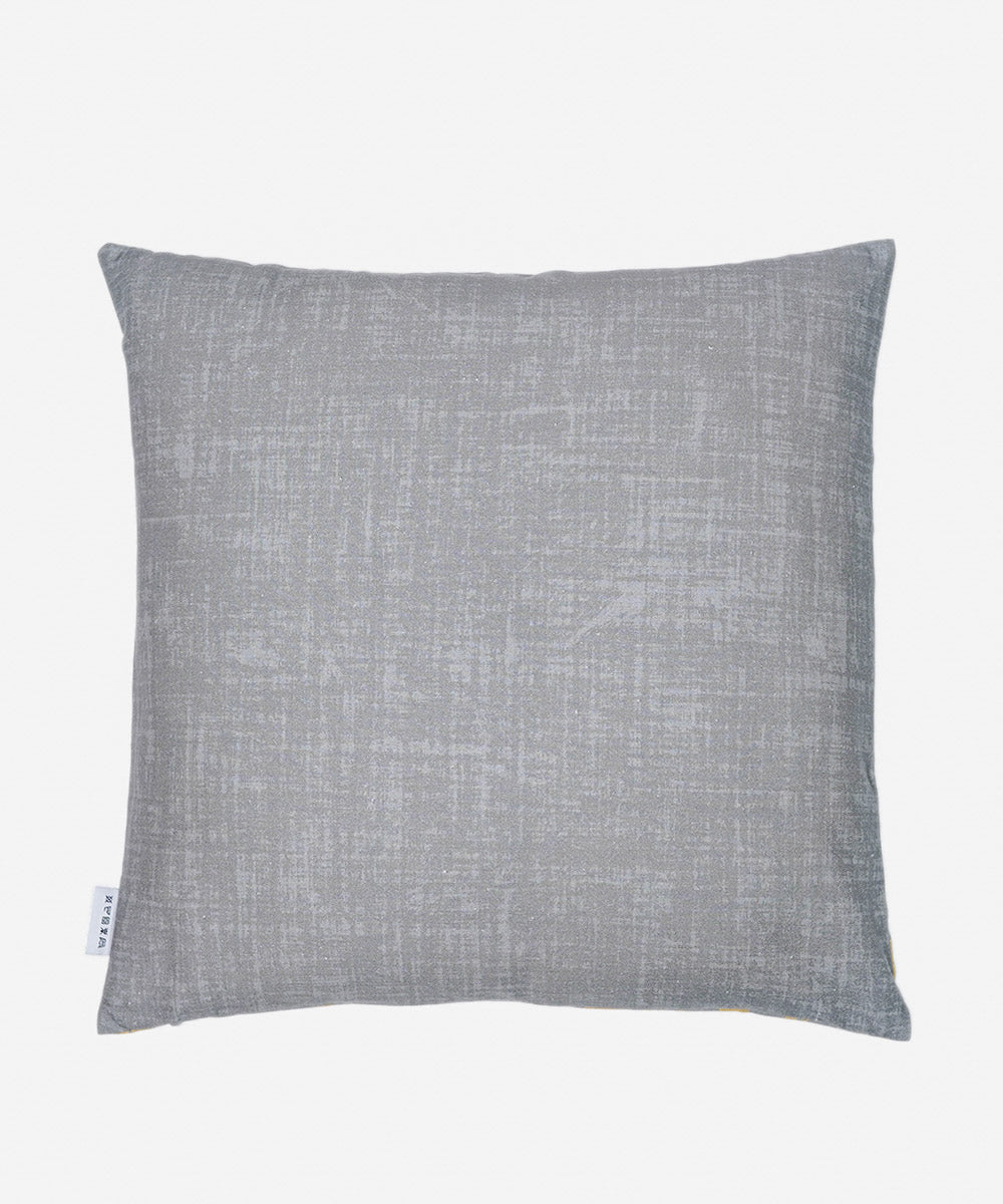 100% Cotton Digital & Foil Printed Grey Cushion Cover