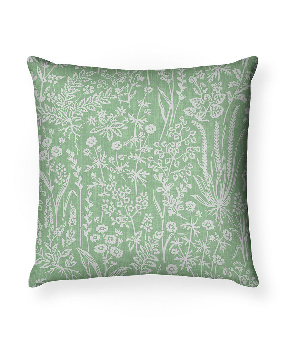 100% Cotton Foil Printed Green Cushion Cover