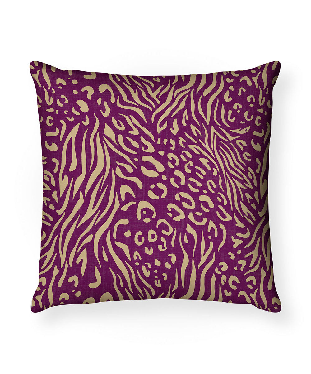 100% Cotton Foil Printed Purple Cushion Cover