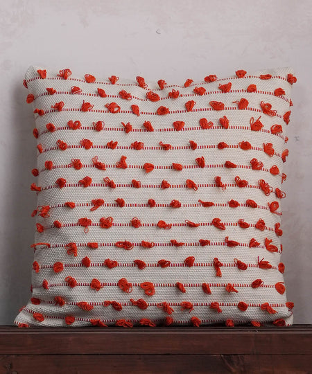 Orange Woven 100% Cotton Yarn Dyed Cushion Cover