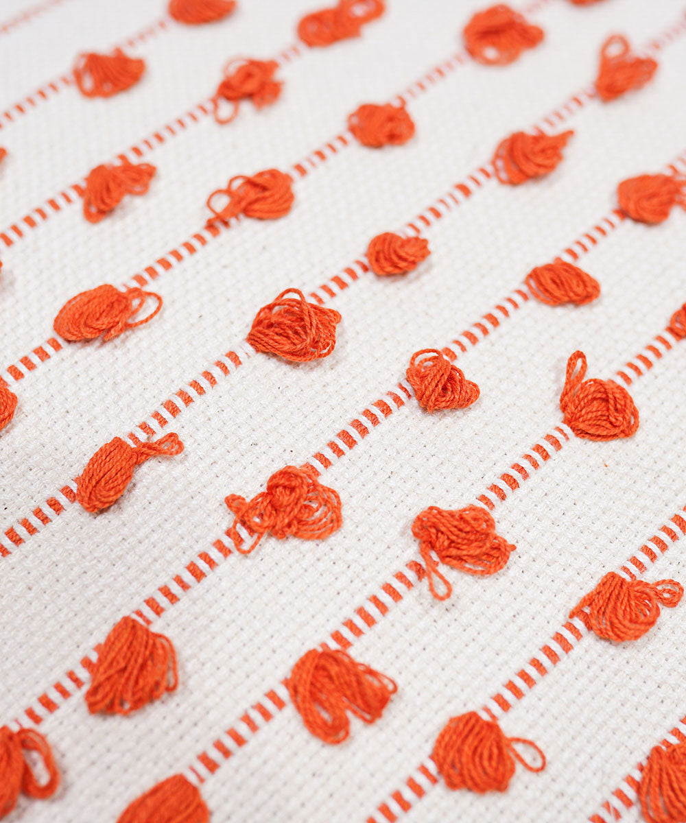 Orange Woven 100% Cotton Yarn Dyed Cushion Cover