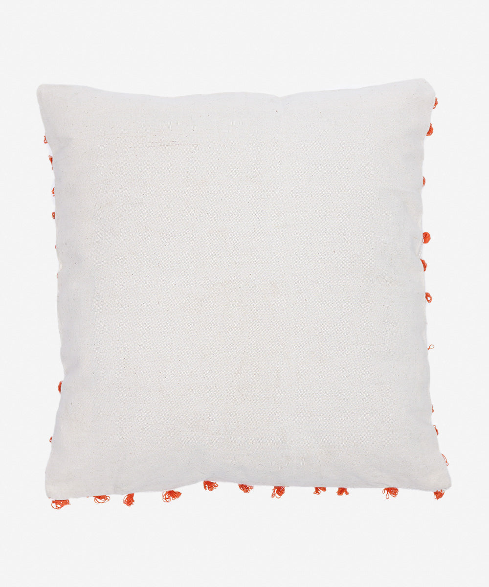 Orange Woven 100% Cotton Yarn Dyed Cushion Cover