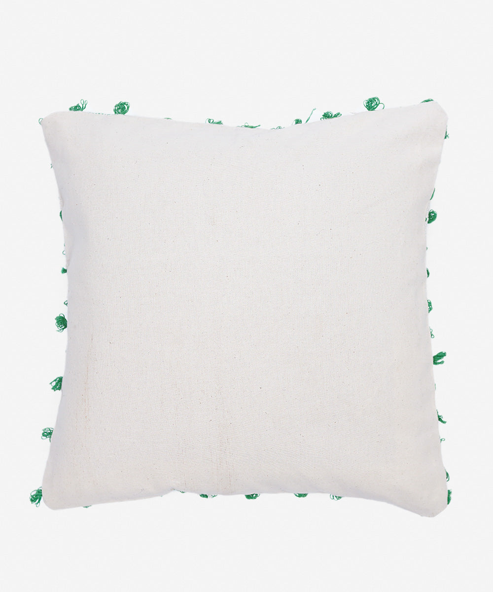 Green Woven 100% Cotton Yarn Dyed Cushion Cover