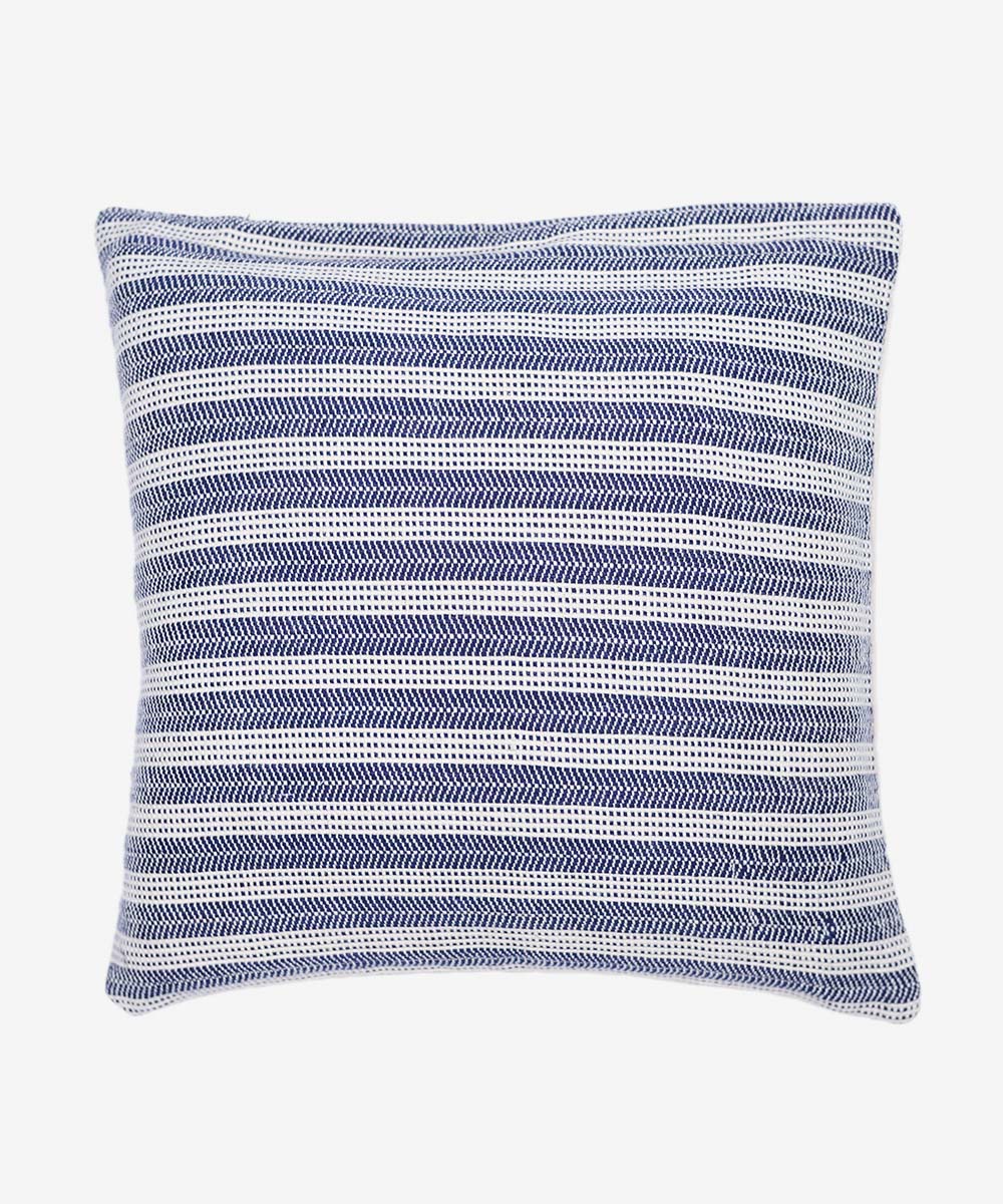 Blue Woven 100% Cotton Yarn Dyed Cushion Cover