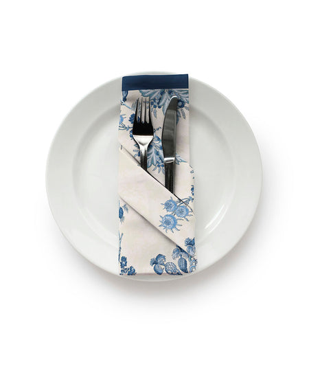 Half Panama Digital Printed Blue Napkin