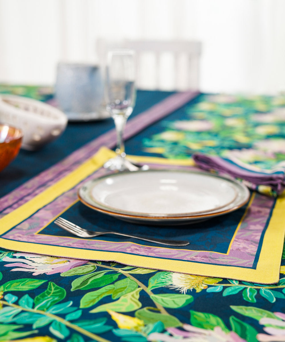 Half Panama Digital Printed Multi Colored Table Linen