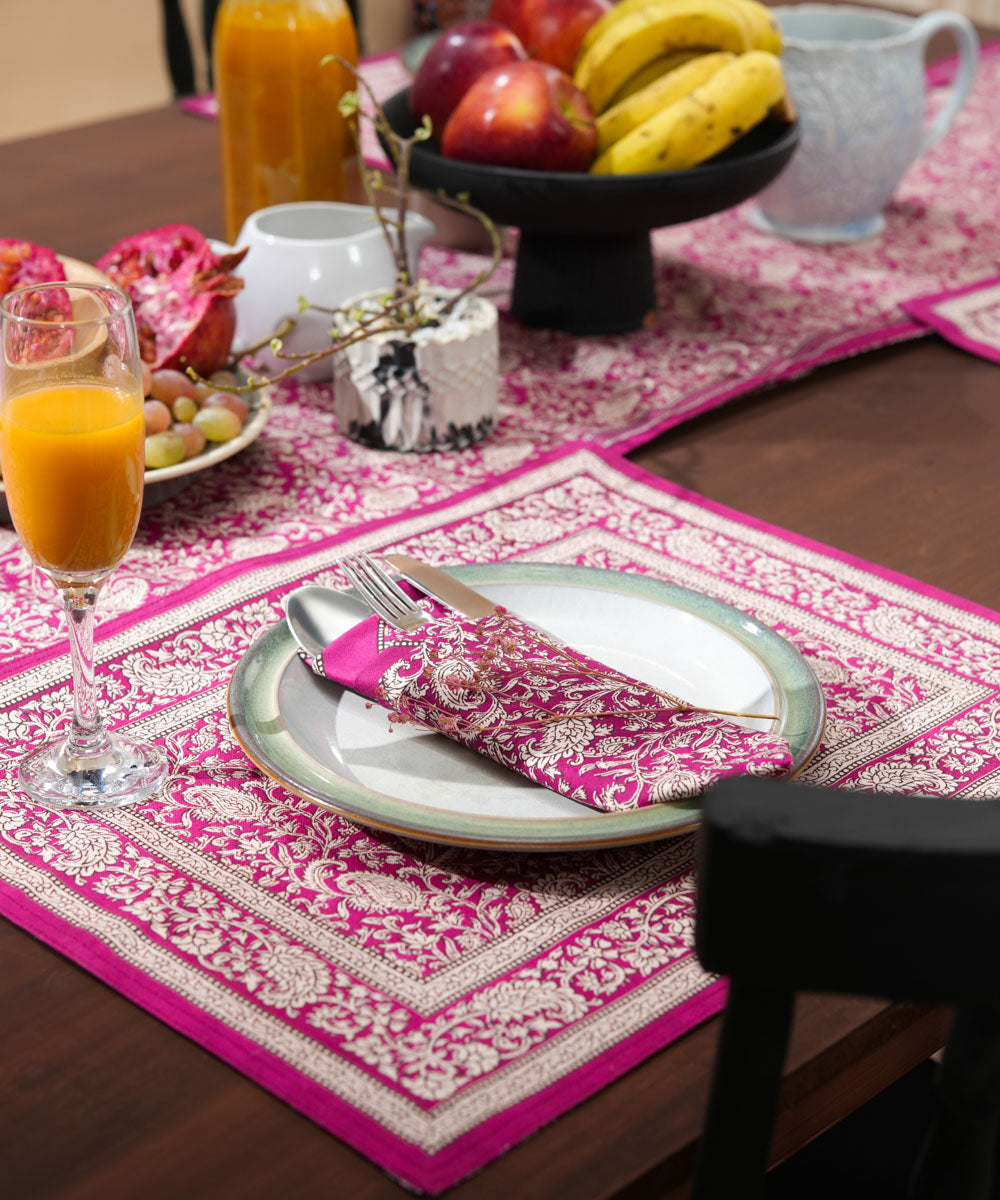 Half Panama Digital Printed Pink Placemat