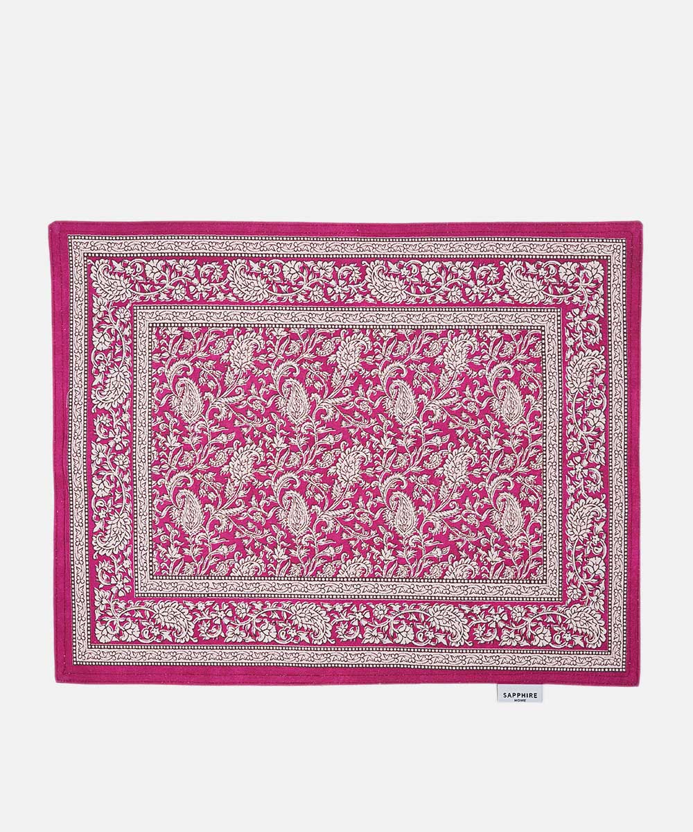 Half Panama Digital Printed Pink Placemat