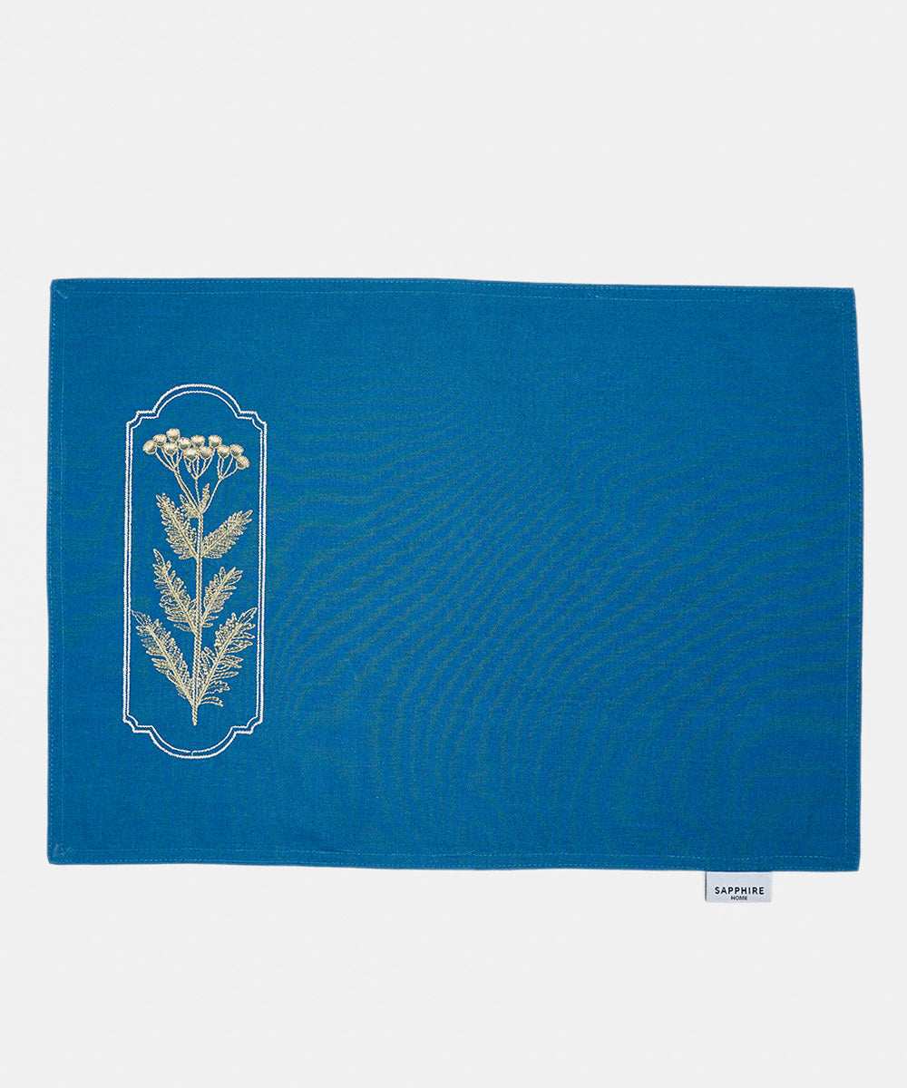 Half Panama Embroidered Blue Placemat