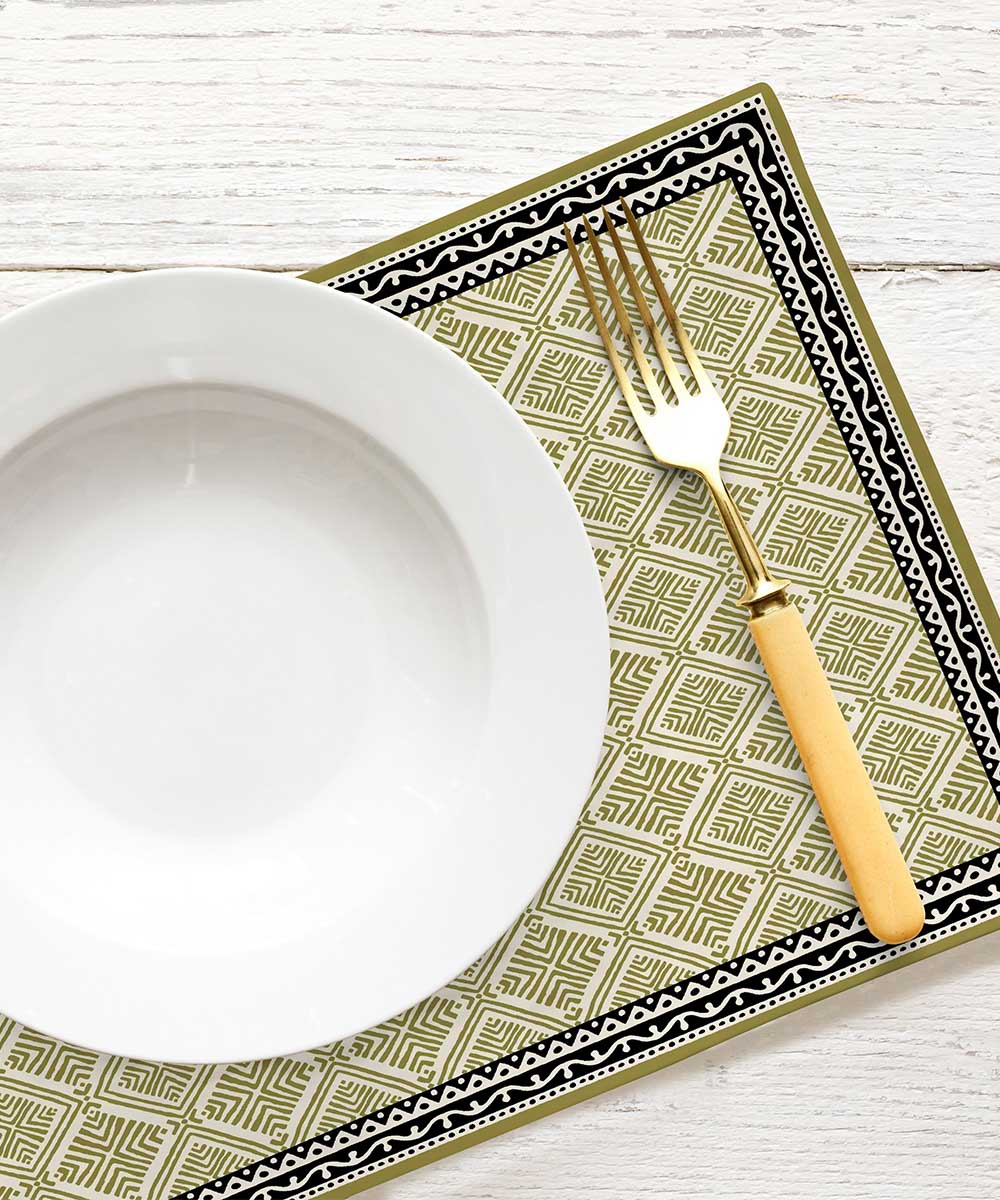 Green Half Panama Digital Printed Placemats