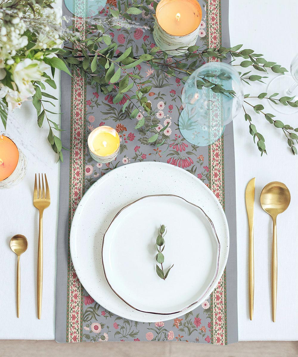 Ramadan Collection Digital Printed Grey & Beige Table Linen