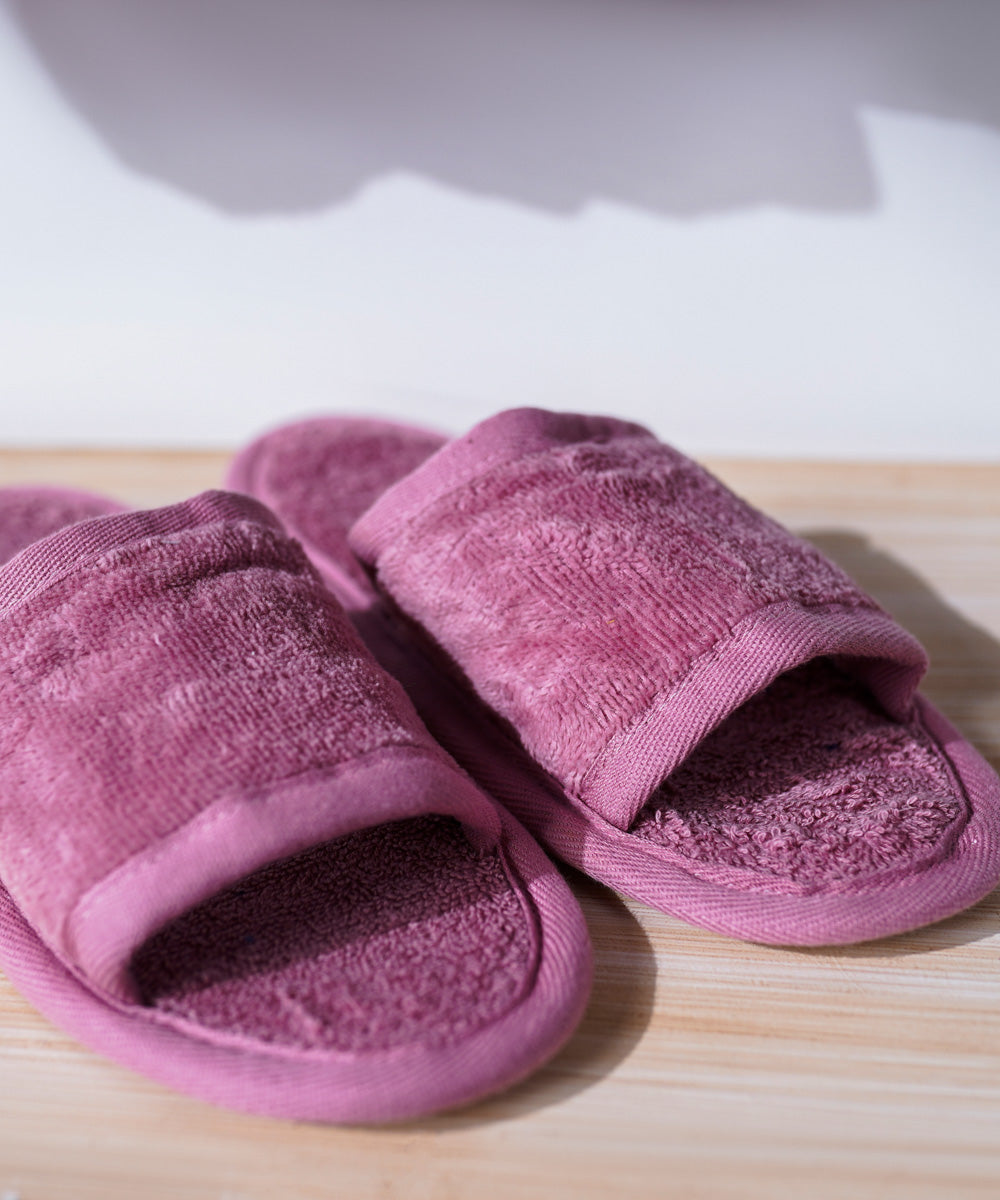 Terry Dyed Purple Colored Slippers