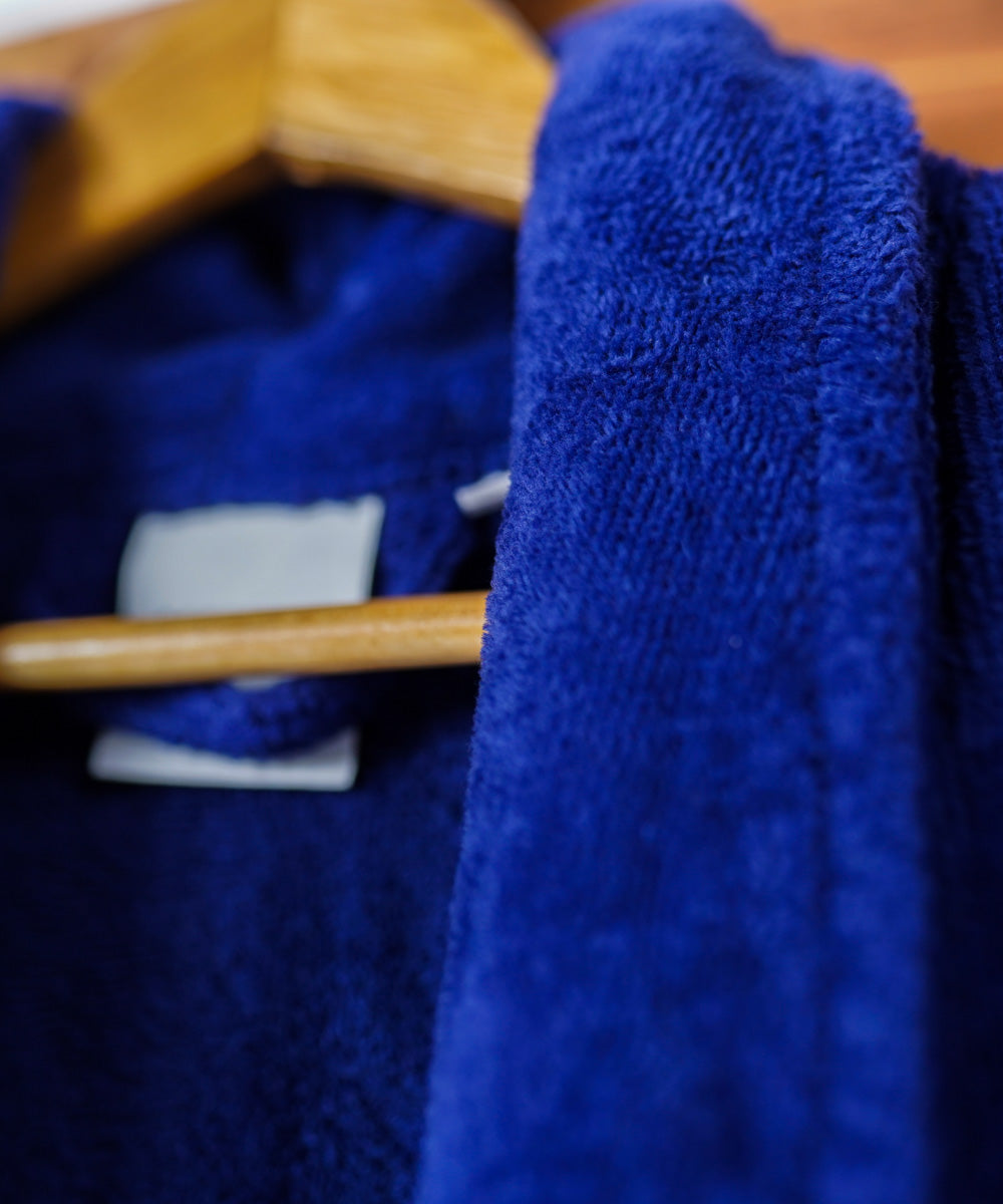 Terry Dyed Blue Colored Bathrobe