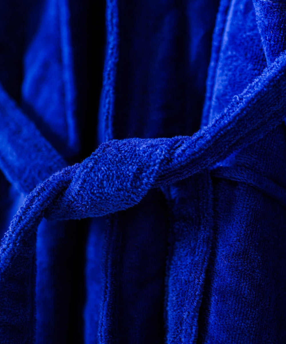 Terry Dyed Blue Colored Bathrobe