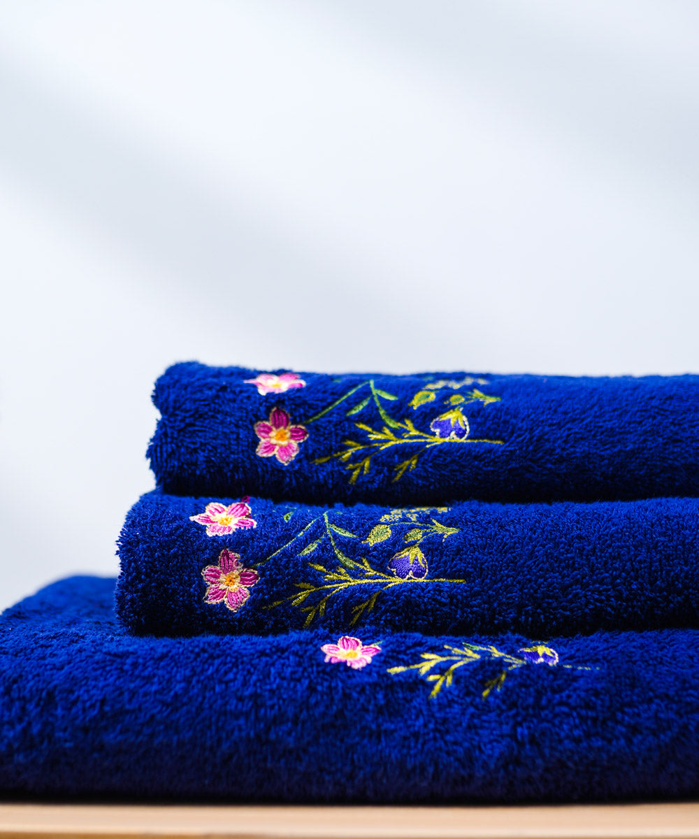 Terry Embroidered Multi Colored Towel