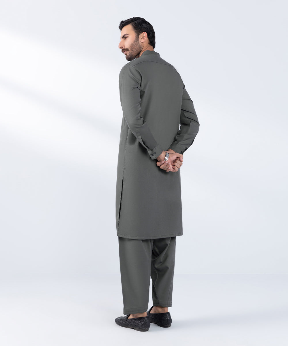 Men's Stitched Dark Grey Premium Wash & Wear Kurta Shalwar