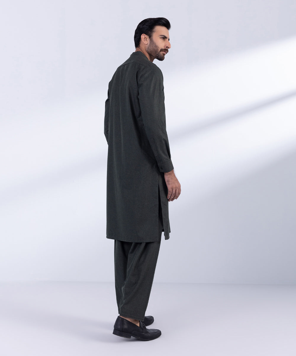 Men's Stitched Charcoal Premium Wash & Wear Kurta Shalwar