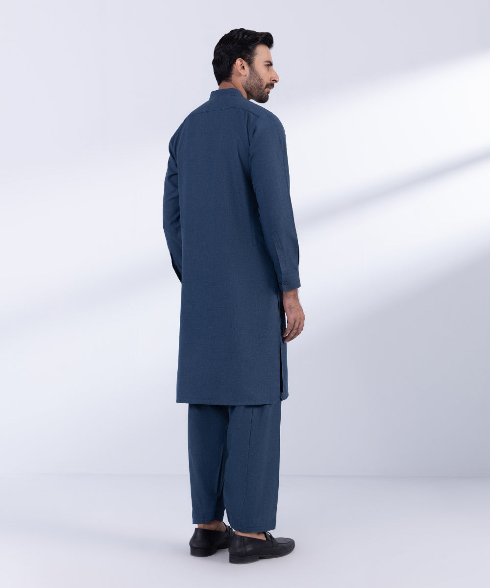 Men's Stitched Blue Premium Wash & Wear Kurta Shalwar