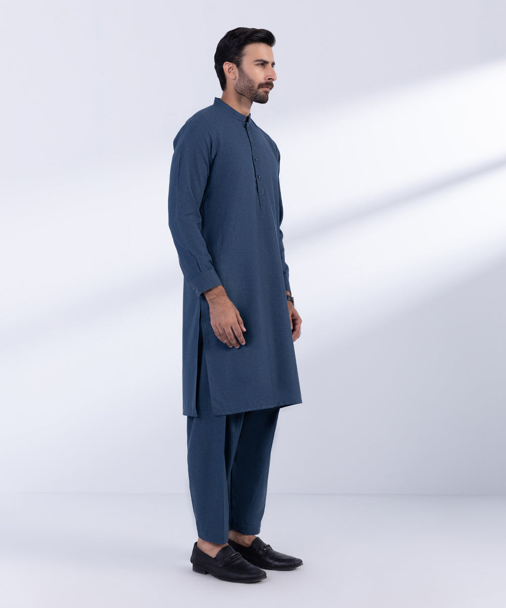 Men's Stitched Blue Premium Wash & Wear Kurta Shalwar