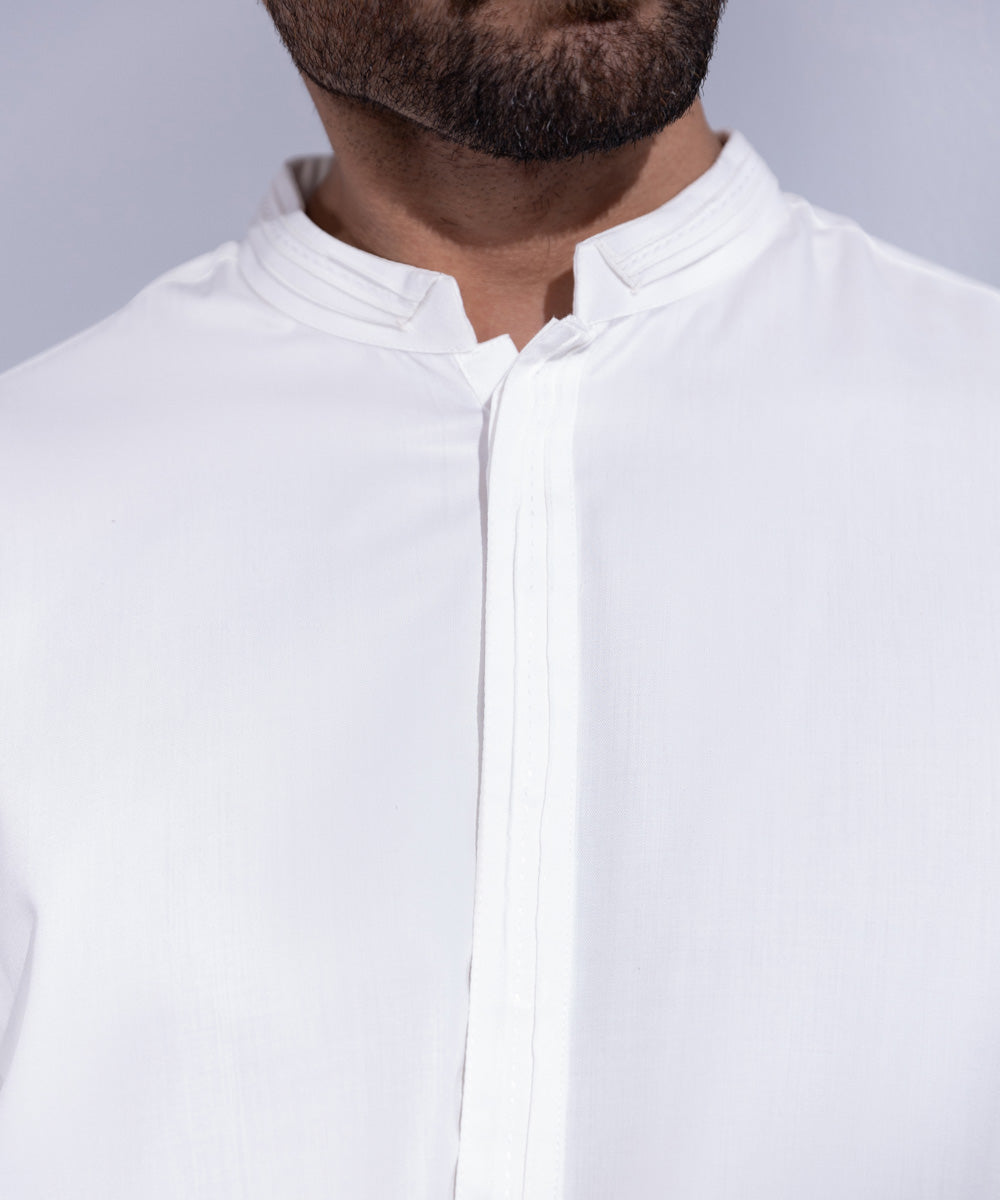 Men's Stitched White Premium Wash & Wear Kurta Shalwar