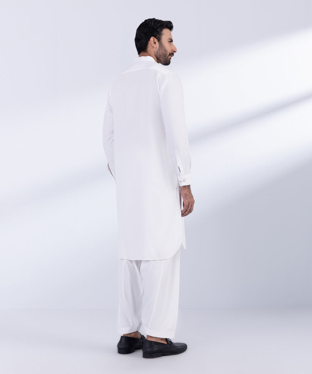 Men's Stitched White Premium Wash & Wear Kurta Shalwar