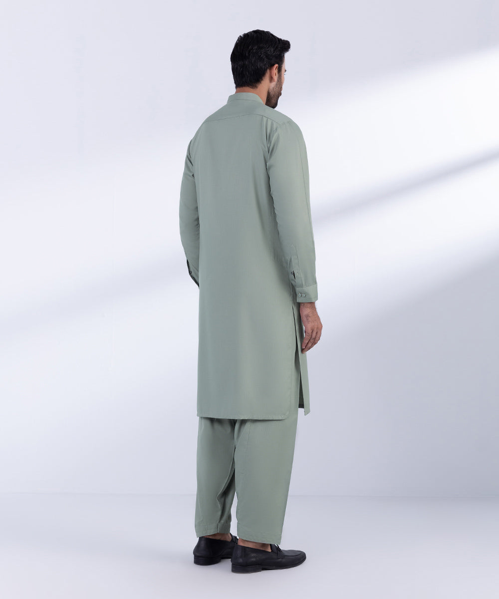 Men's Stitched Olive Green Premium Wash & Wear Kurta Shalwar