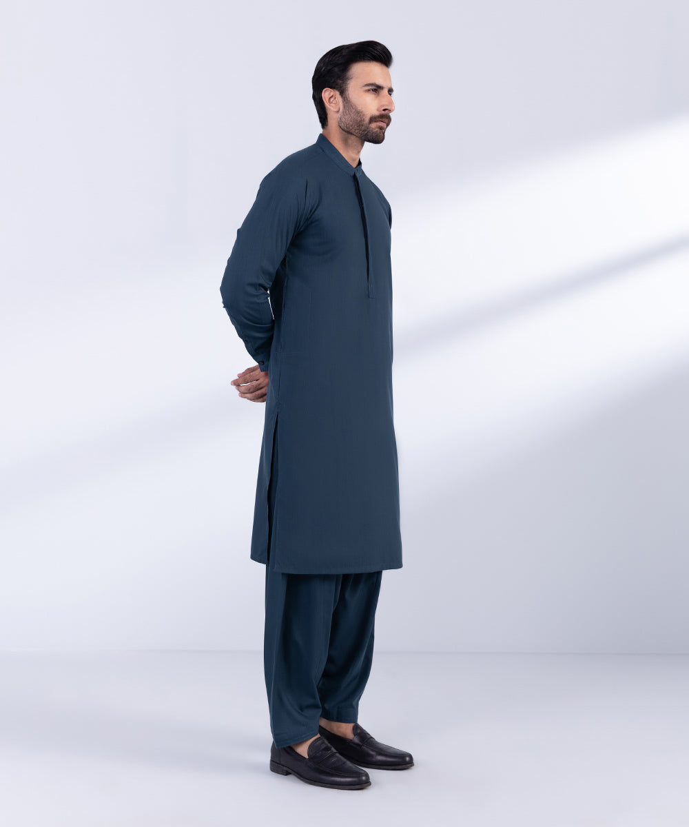 Men's Stitched Navy Premium Wash & Wear Kurta Shalwar