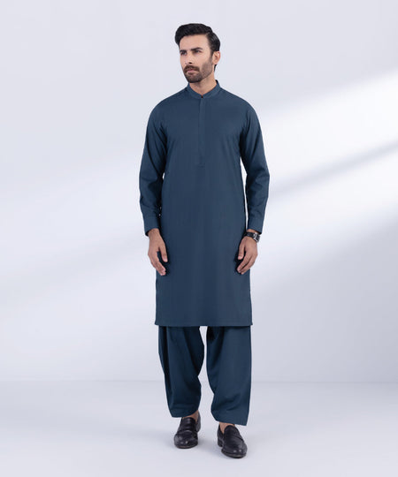 Men's Stitched Navy Premium Wash & Wear Kurta Shalwar