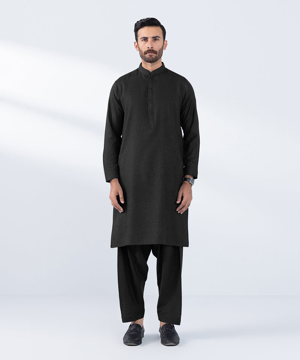 Men's Stitched Olive Wash & Wear Kurta Shalwar