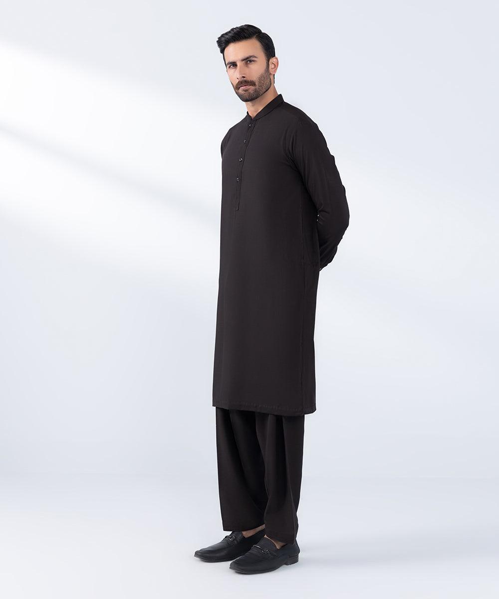 Men's Stitched Plum Wash & Wear Kurta Shalwar