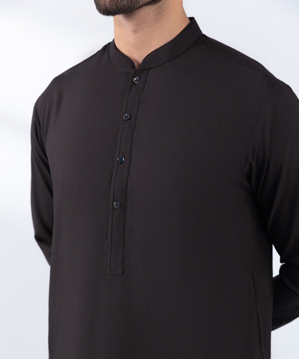 Men's Stitched Plum Wash & Wear Kurta Shalwar