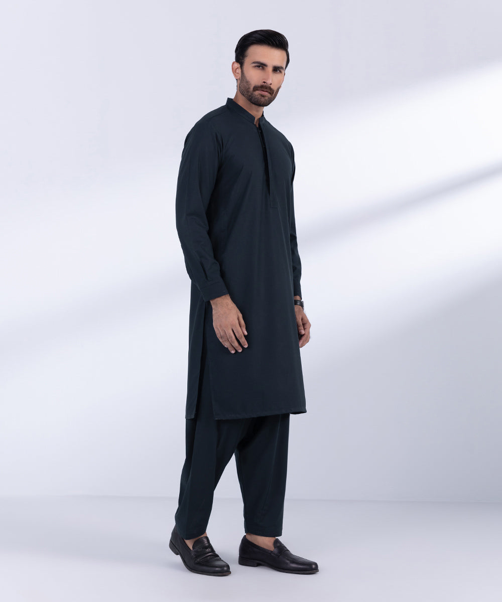 Men's Stitched Navy Wash & Wear Kurta Shalwar