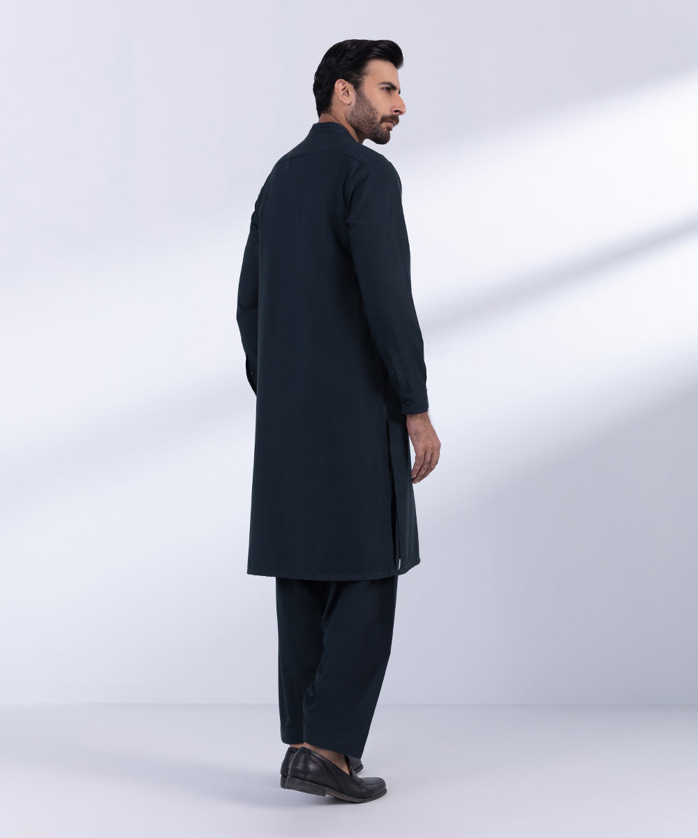 Men's Stitched Navy Wash & Wear Kurta Shalwar